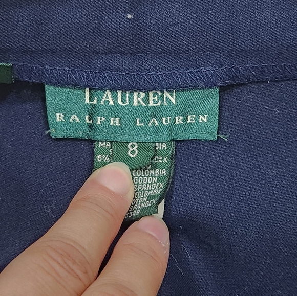 Ralph Lauren Womens High Rise Straight Leg Classic Equestrian Style Pants Navy 8 - Picture 5 of 10